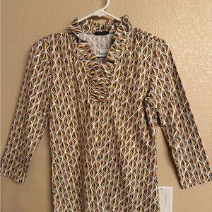 Geometric Patterned Blouse - Multicolor